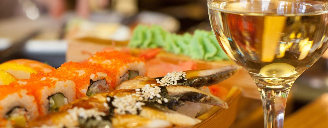 vin blanc et sushis