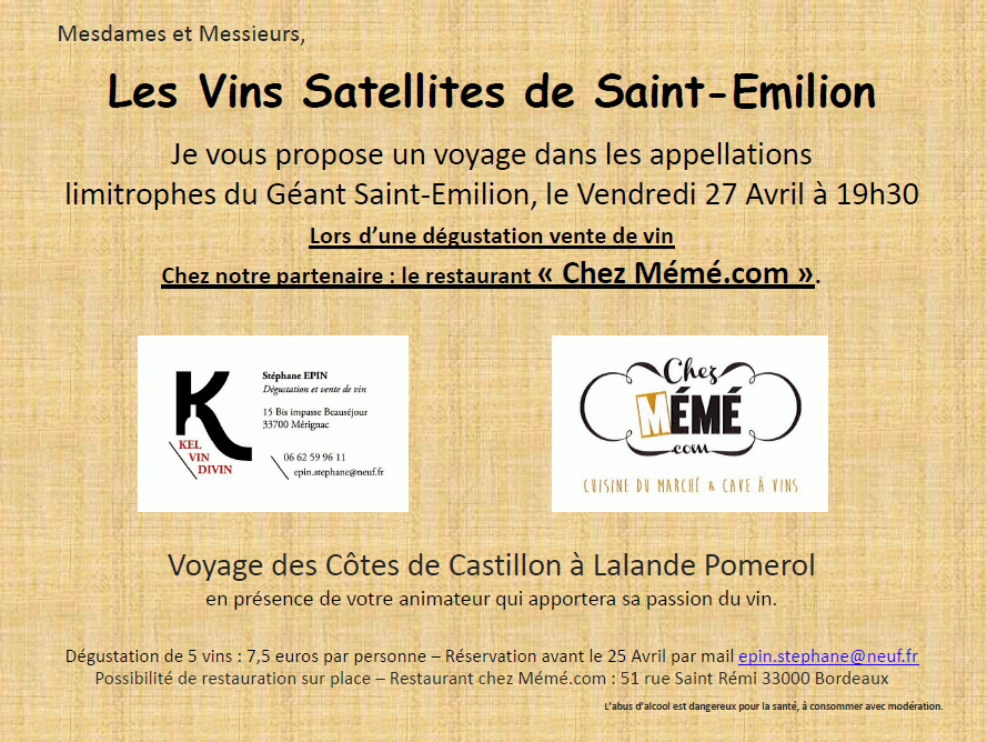 Dégustation des vins satellites de saint-émilion