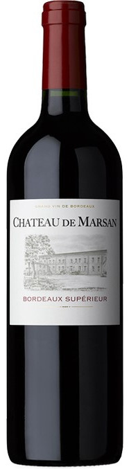 Bouteille de vin rouge chateau marsan bordeaux superieur